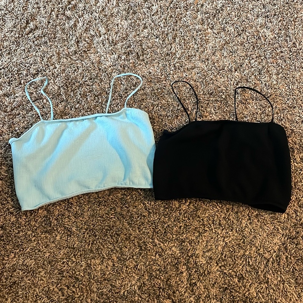 Black/blue tank tops